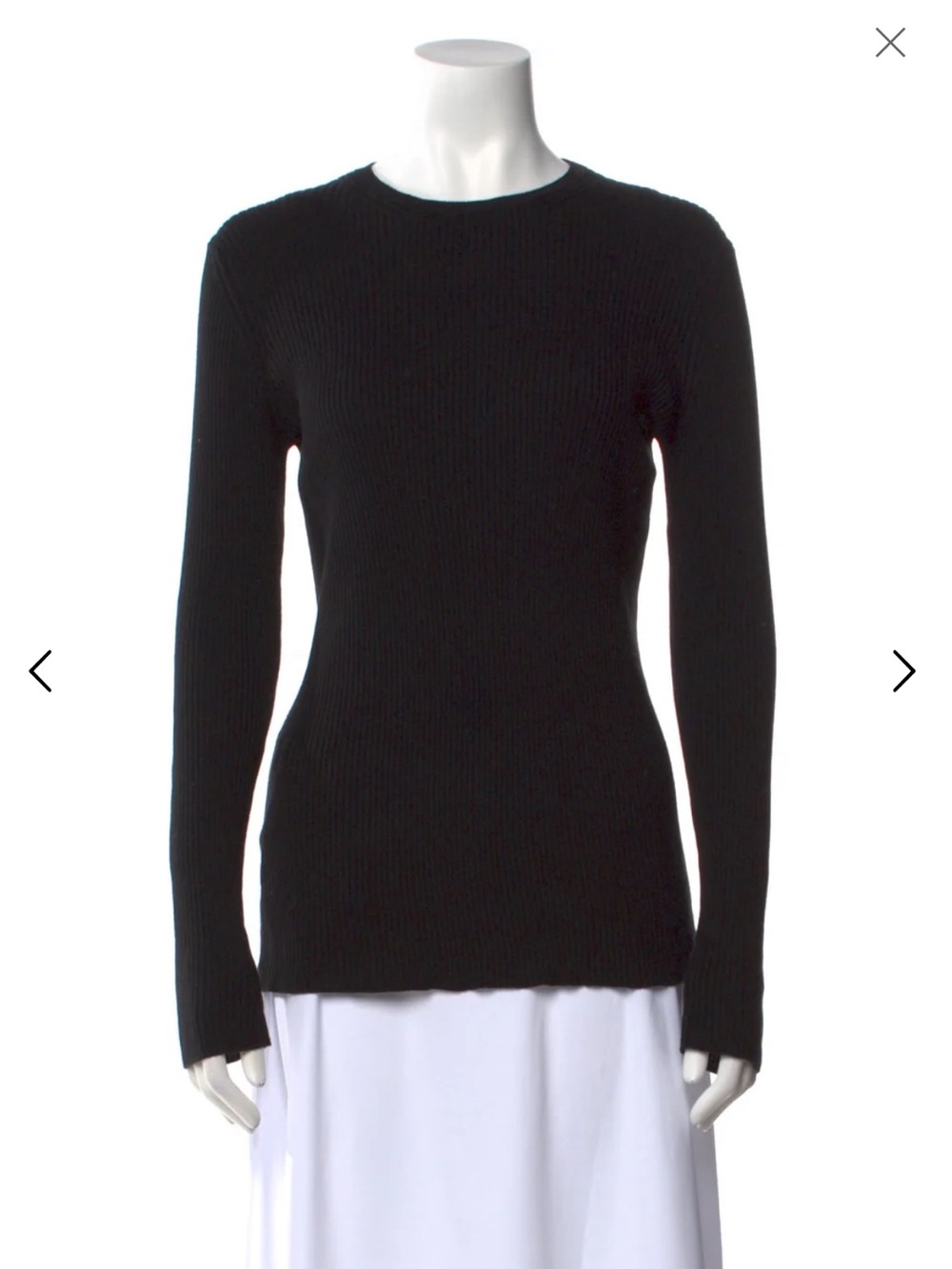 Classic Black Ribbed Long-Sleeve Sweater